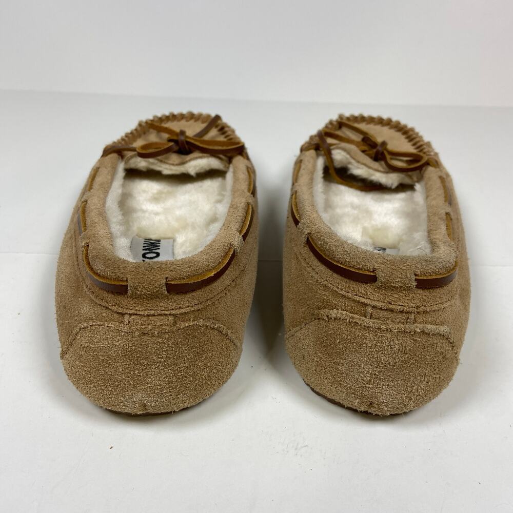 Minnetonka 4052 Suede Leather Slippers Faux Fur Lining Size 6 - Picture 3 of 8